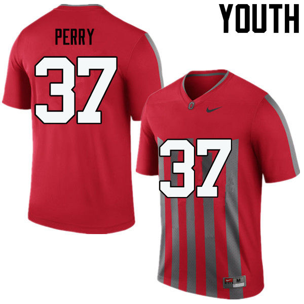 Youth Ohio State Buckeyes #37 Joshua Perry Throwback Game College Stitched Football Jersey 23EX044SD